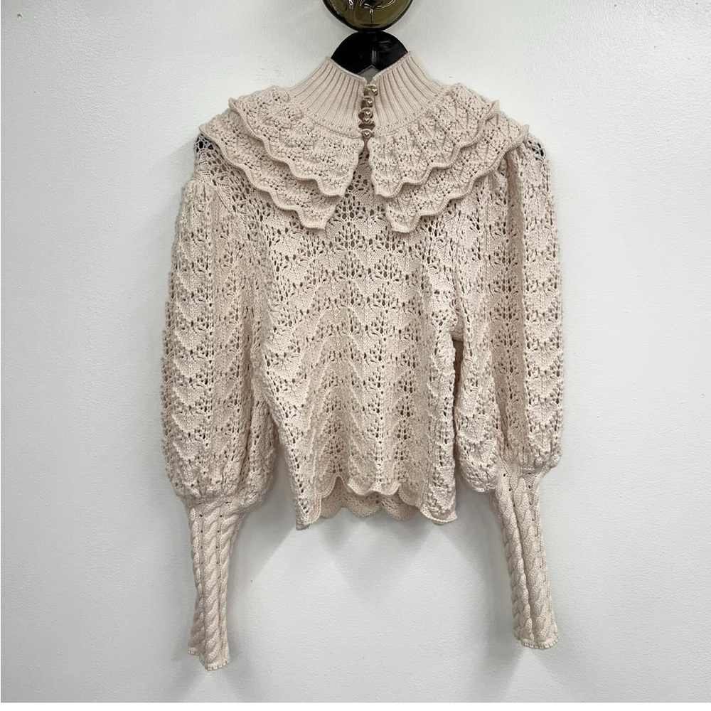 Zimmermann Cream Lace Turtleneck Sweater - Picture 1 of 5